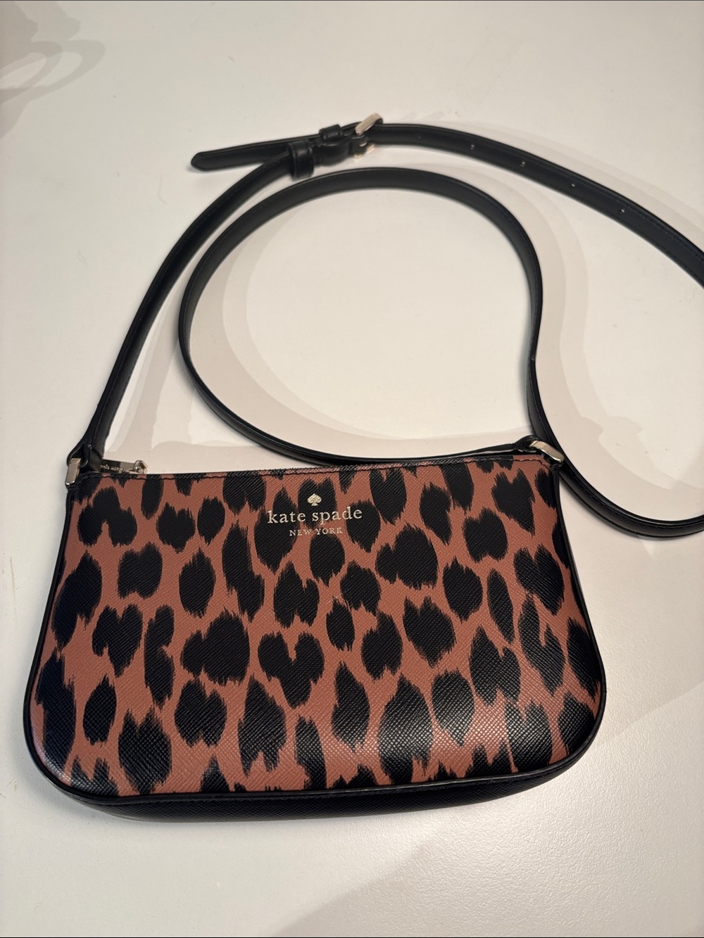 Kate Spade Schuyler Leopard-Print Crossbody Bag - Black & Brown